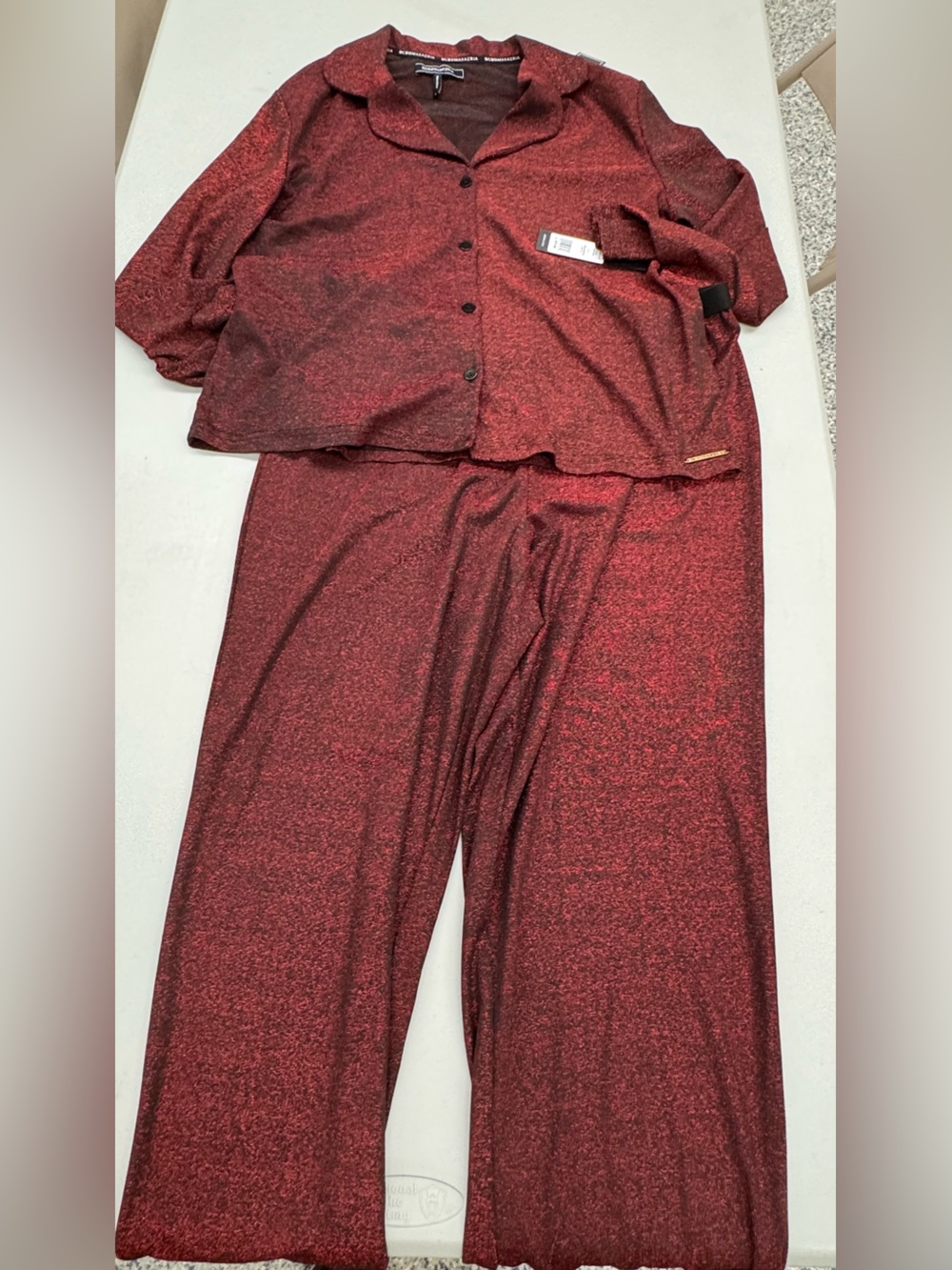 BCBGMaxAzria Metallic Marled Red Pantsuit
